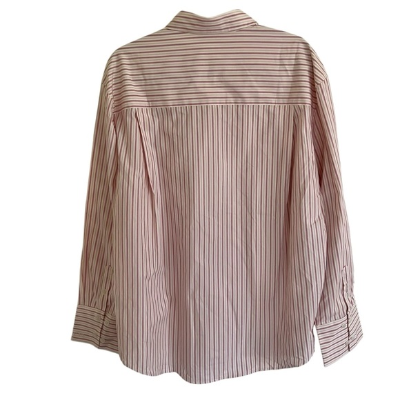 Djerf Avenue Poplin Classic Shirt Pink Stripe NWT Medium - Picture 2 of 9